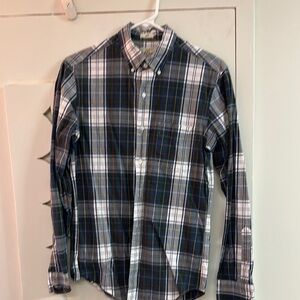 J. Crew Blue and White Casual Button Down Shirt